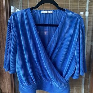 Ellison Royal Blue Wrap Blouse